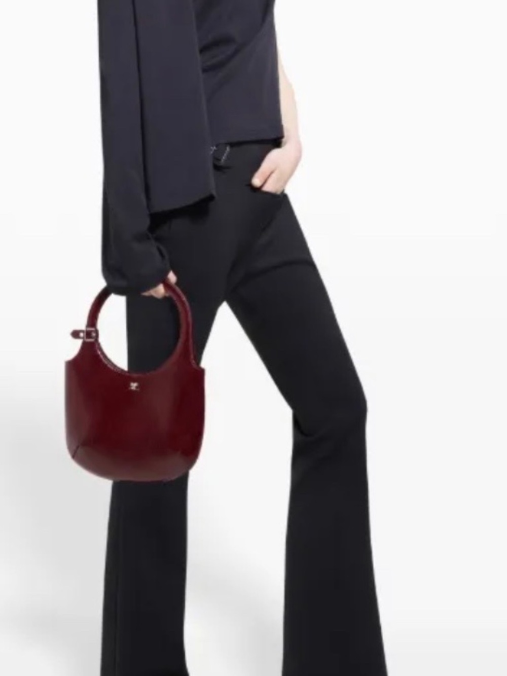 Courreges Holy Bag Burgundy Leather